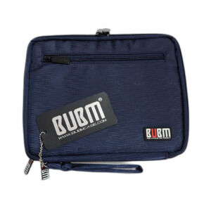 BUBM Navy Blue Double Layer Electronics Organizer Travel Gadget Case Bag NWT